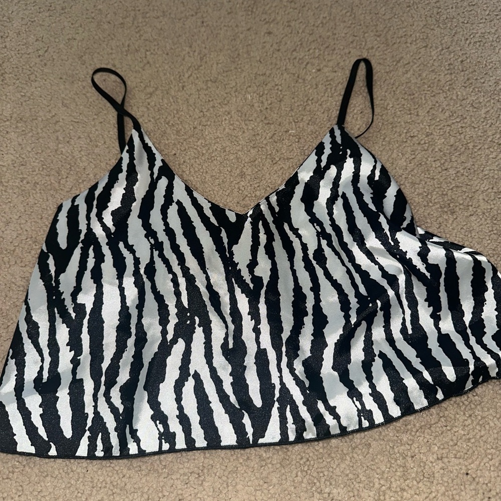 Zebra Print silk pj Top